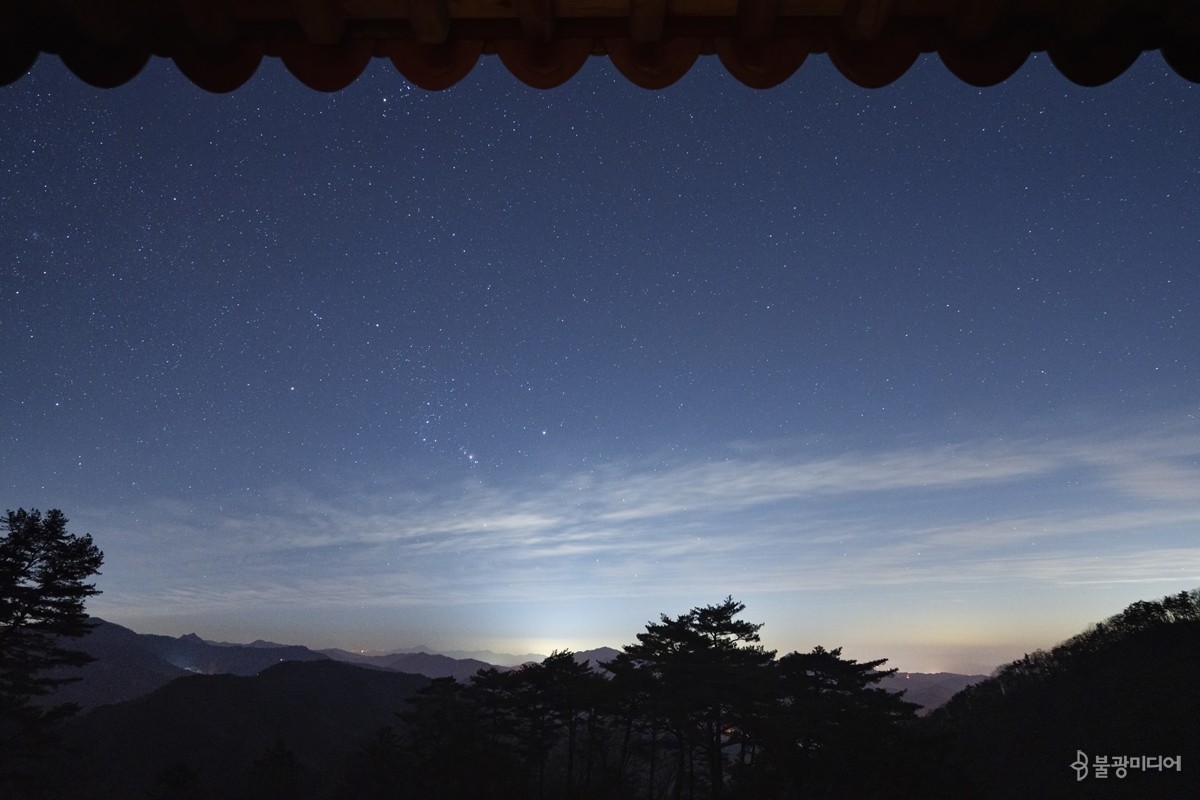 지리산 금선대 새벽 하늘